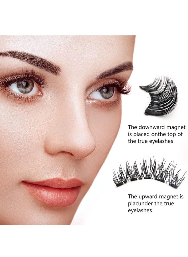 Beauty1234 Magnetic Eyelashes without Eyeliner, 3D Dual Magnetic Eyelashes, Reusable Magnetic False Eyelashes with Tweezers No Glue, Long-Lasting Waterproof Natural Look and Easy to Wear for Women - Image 3