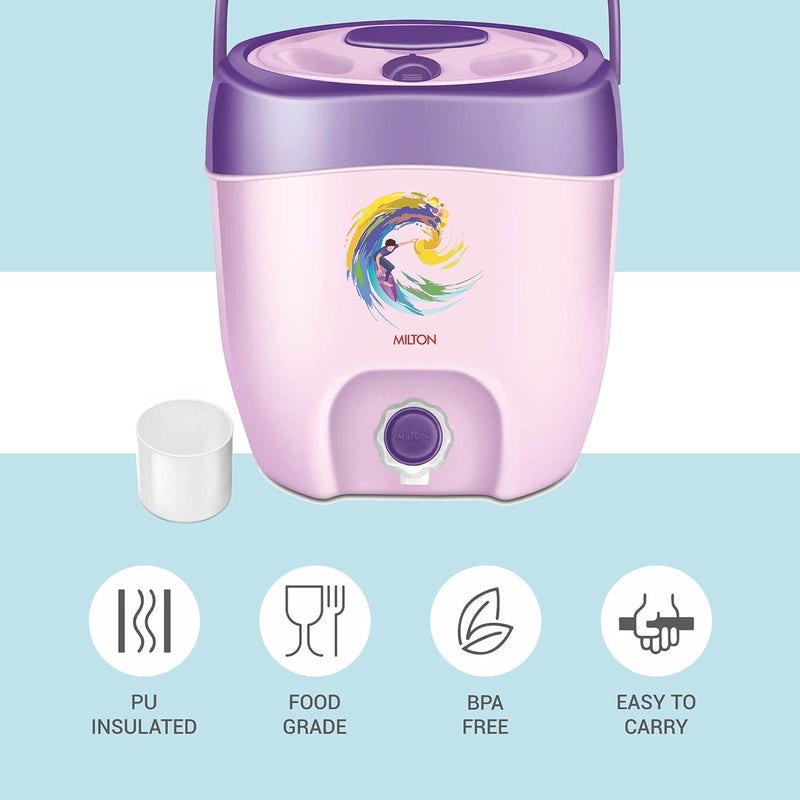 Milton Kool Seal Water Jug 6 Litre – Plastic Insulated Water Dispenser with PU Insulation, BPA Free, Food Grade, Keeps Water Cool for Long Hours, Easy to Carry – Purple - Image 2