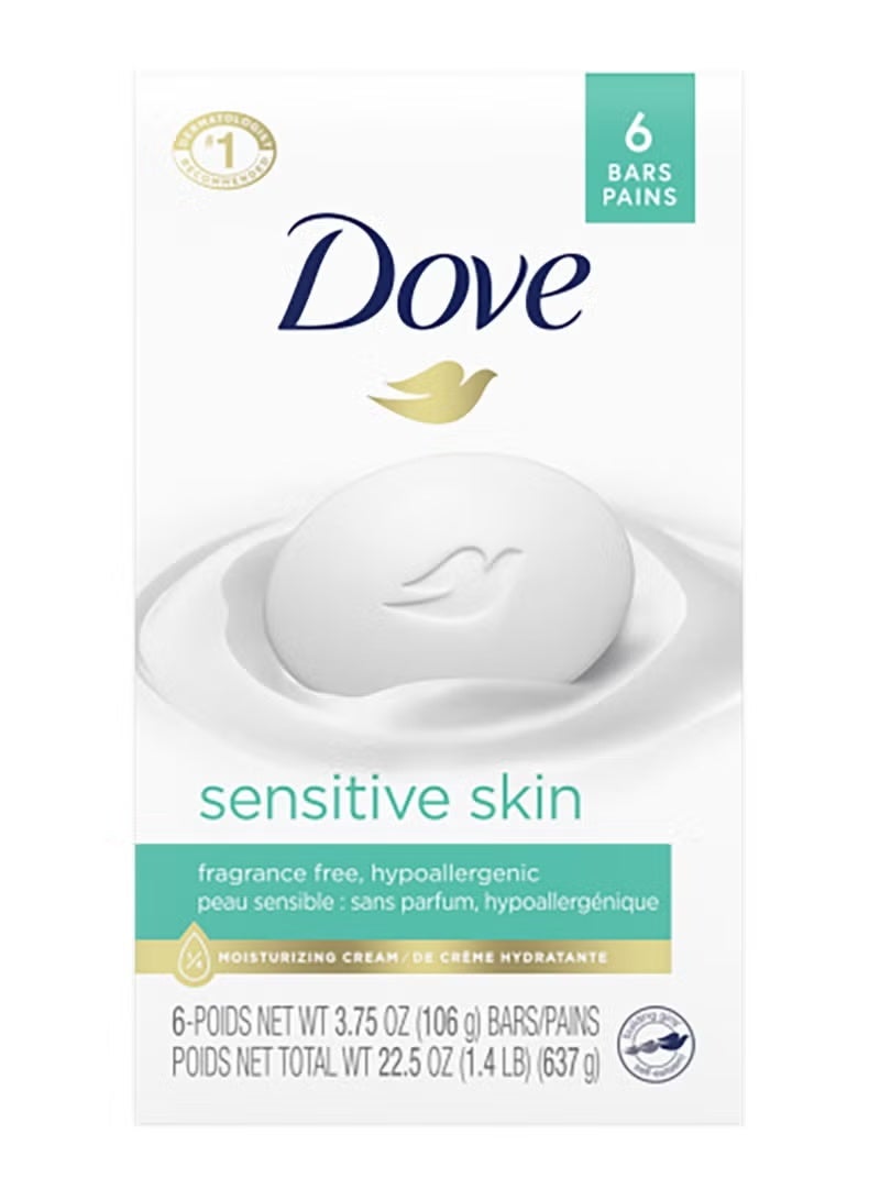 صابون دوف للبشرة الحساسة بيوتي 6 قطع