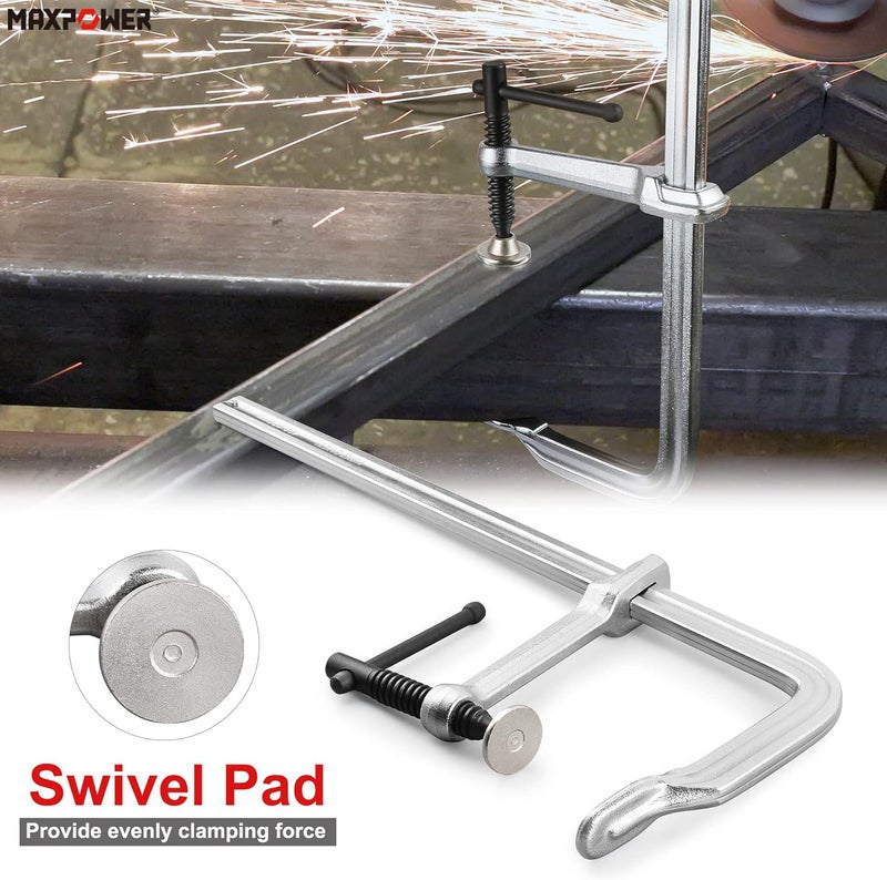 Max Power F Clamp 20 inch, Heavy Duty Welding Clamps, Max Open 20-inch, Throat depth 4-3/4 inch, Pack of 2 - Image 4