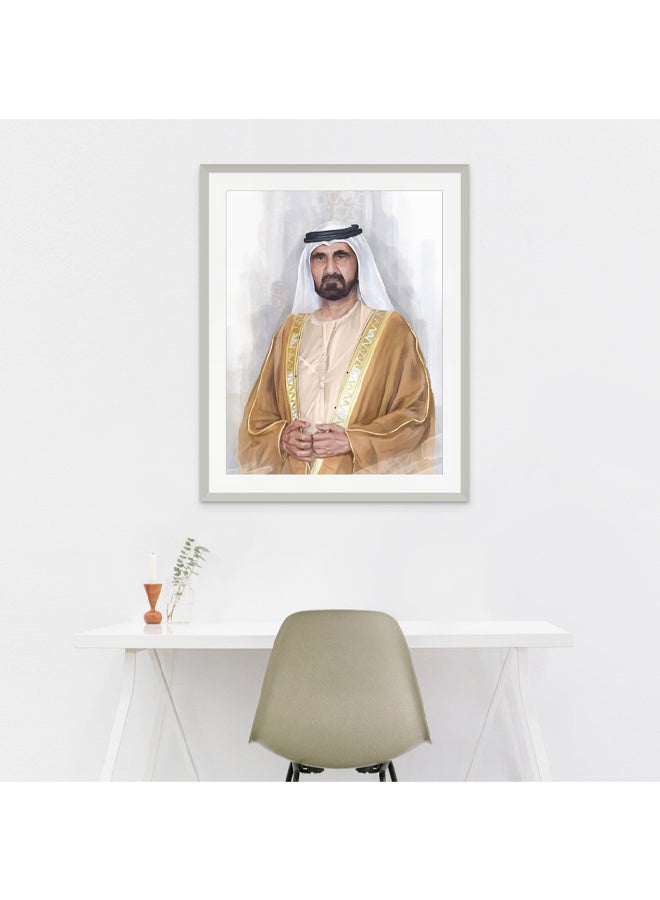 آرت دیکور  ديكور فني مؤطر، فن جميل لصورة الشيخ محمد بن راشد آل مكتوم، الإمارات العربية المتحدة، لوحة فنية جدارية مطبوعة على لوحة غير لامعة لديكور المنزل وغرفة المعيشة والمكتب والهدايا  - Image 3