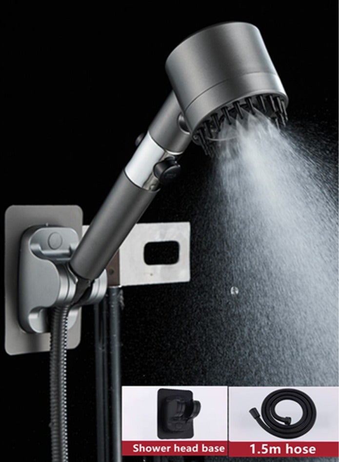 Kutis 1-Set Bathroom Shower Head Set ABS Gun Grey 25x6x2 Centimeter - Image 1