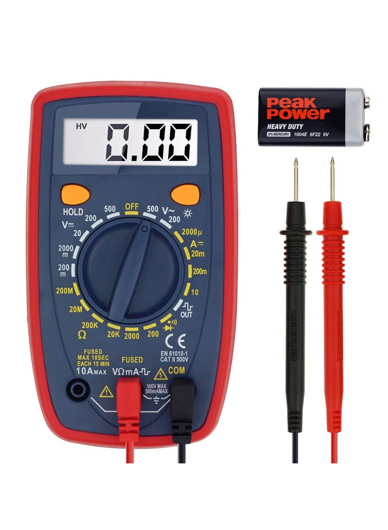 Zikra Multimeter Tester, 2000 Counts Digital Multimeter, Smart Digital Voltage Tester with DC/AC Voltmeter & Ohm Volt Amp Meter for Measuring Voltage, Current, Resistance, Tests Live Wire, Continuity - Image 1