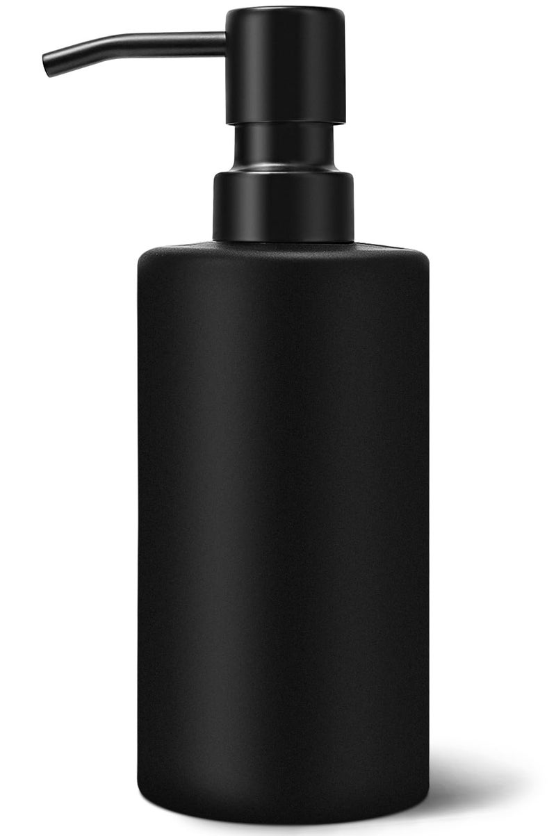GMISUN Black Soap Dispenser Hand Soap Dispenser for Bathroom Dish Dispenser for Kitchen 12 fl oz350ml Glass Soap Bottle with Stainless Steel Pump Modern Refillable Liquid Lotion Dispenser