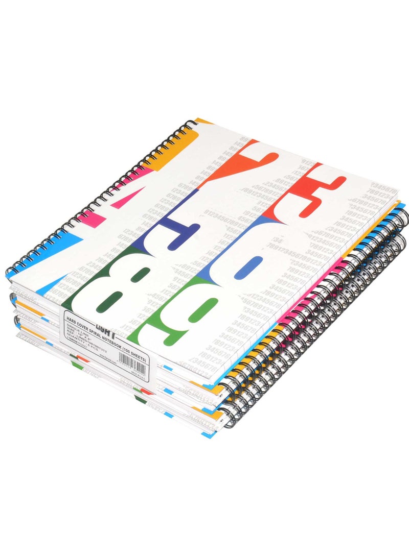 FIS LIGHT Pack of 5  Spiral Hard Cover Note Book 100 Sheets Size 10X8 Inches (25.4 X 20.32 Cm)  -LINBS1081001312 - Image 1