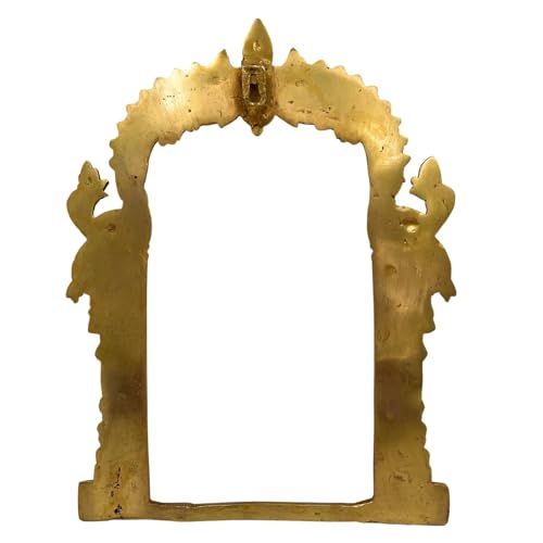 Bhunes Brass Prabhavali Arch Frame Tiruvasi Prabhawali Prabhai Makhar Pital Idol Backdrop Temple Decoration for Murti Vigraham Pooja Mandir Gold, 11.5 Inch, 1 Piece - Image 5