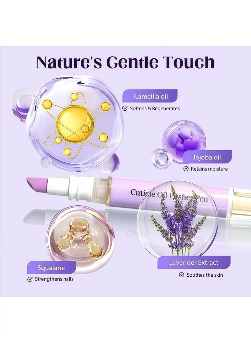 EELHOE 2‑in‑1 Nail Care Pen 3‑Pack, Cuticle & Hangnail Remover, Moisturizing Nutrition Pen for Dry Damaged Nail Folds - Image 3