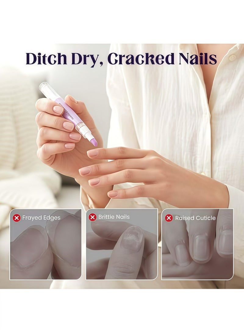 EELHOE 2‑in‑1 Nail Care Pen 3‑Pack, Cuticle & Hangnail Remover, Moisturizing Nutrition Pen for Dry Damaged Nail Folds - Image 5