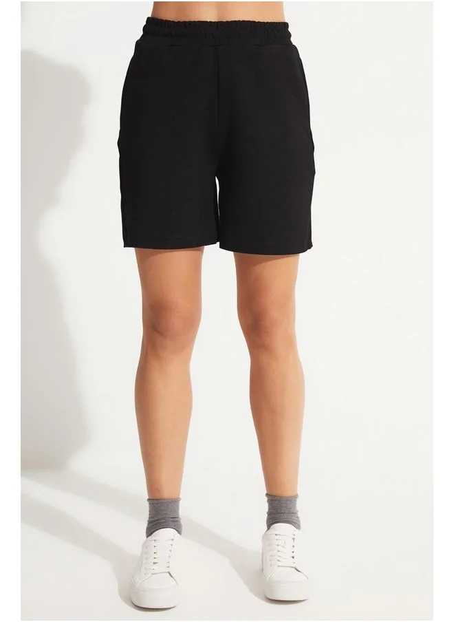 JUNE June Oversize Tshirt Short Set Black