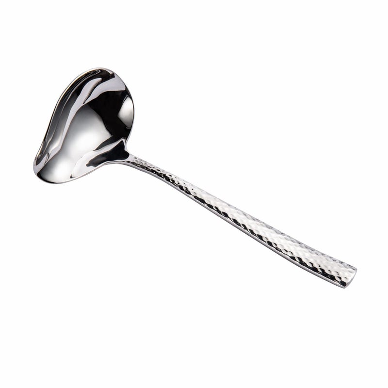 IMEEA IMEEA Hammered Gravy Ladle with Spout 1810 Stainless Steel Small Ladle for Serving Sauce Salad Dressing 75Inch Silver 