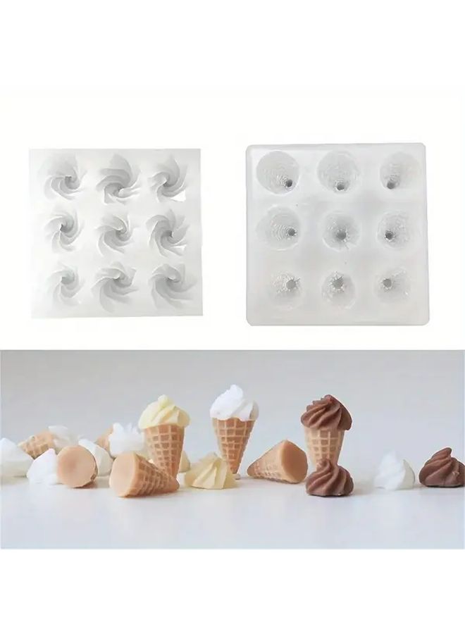 Ice Cream Mold Mini DIY Silicone Mold For Drip Glue Gypsum Candle - Image 1