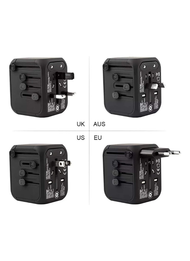 ELTRAZONE Travel Adapter Worldwide All in One Universal Travel Adapter Wall AC Power Plug Adapter Wall Charger with Smart High Speed 3 USB Ports & 1 Type C Ports USA EU UK AU Asia 160 Countries  - Image 3