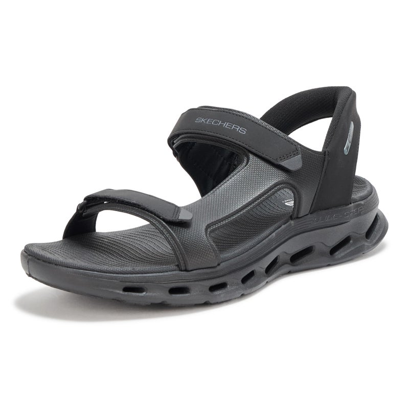 SKECHERS صندل سكيشرز للرجال بخاصية الانزلاق السهل، جولة 2.0 بحزام ربع، أسود/أسود، 7 - Image 5