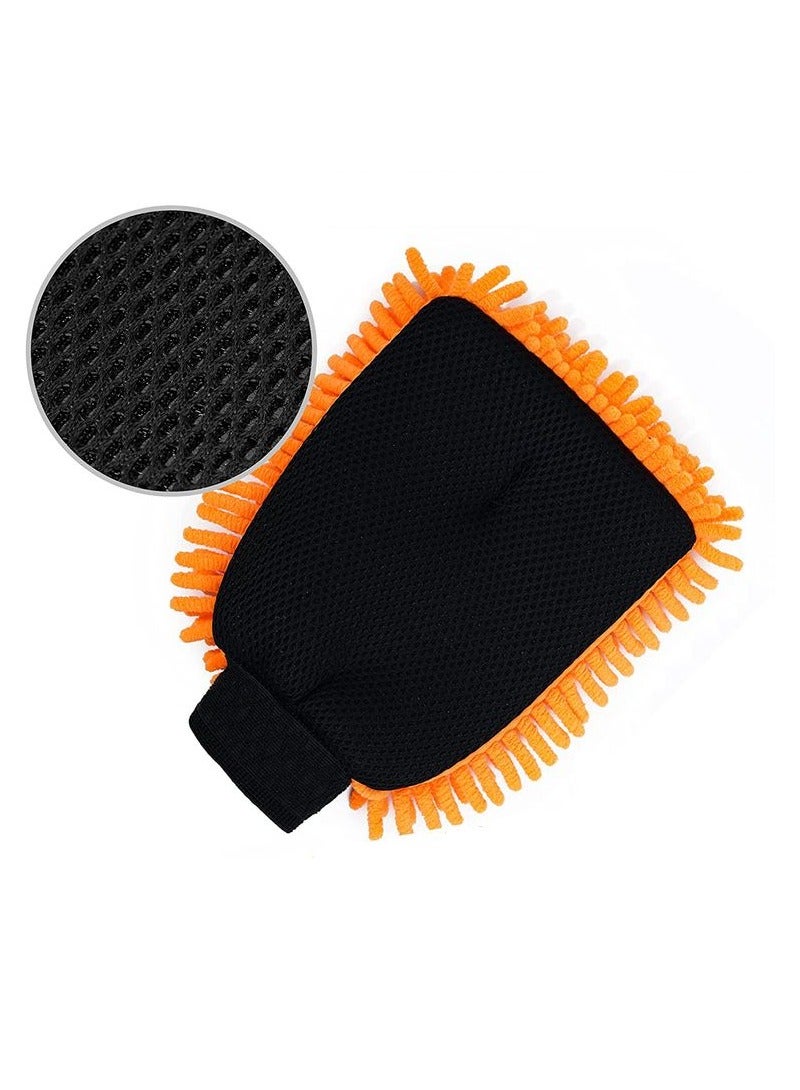 قفاز تنظيف غسيل السيارات من الألياف الدقيقة الشنيل ، قفاز غسيل آمن لمنزل السيارة قطعة واحدة - Image 2