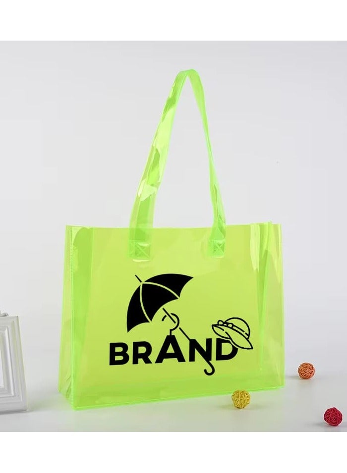 Water proof PVC Transparent Vacations Tote Bag -Yellow