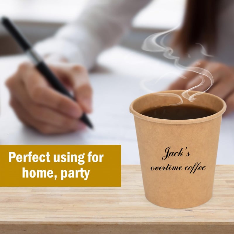 Vumdua Vumdua 300 Pcs 6 oz Kraft Paper Cups - Disposable Paper Cups Hot Cold Beverage Drinking Cup for Coffee  Water  Tea  Juice  Espresso & Cortado  - Image 4