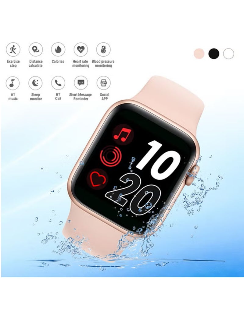 Generic - T500 Series IP67 Waterproof Sports Watch with Blood Pressure Monitor with Message Display in Pink Five Colors 300.0 mAh - Image 1