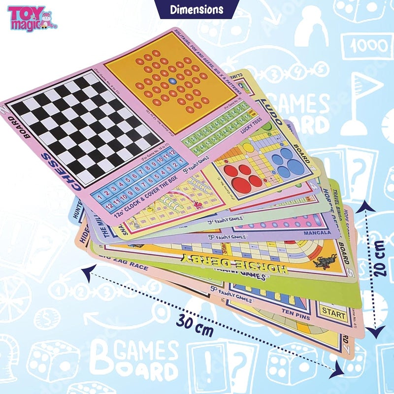 ToyMagic 50-in-1 Classic Board Game Set|Includes Chess,Checkers,Snakes & Ladders,Ludo,Sapsidi|Ultimate Collection of Fun & Educational Games for Family|Indoor Board Games for All Age Group,Multicolor - Image 5
