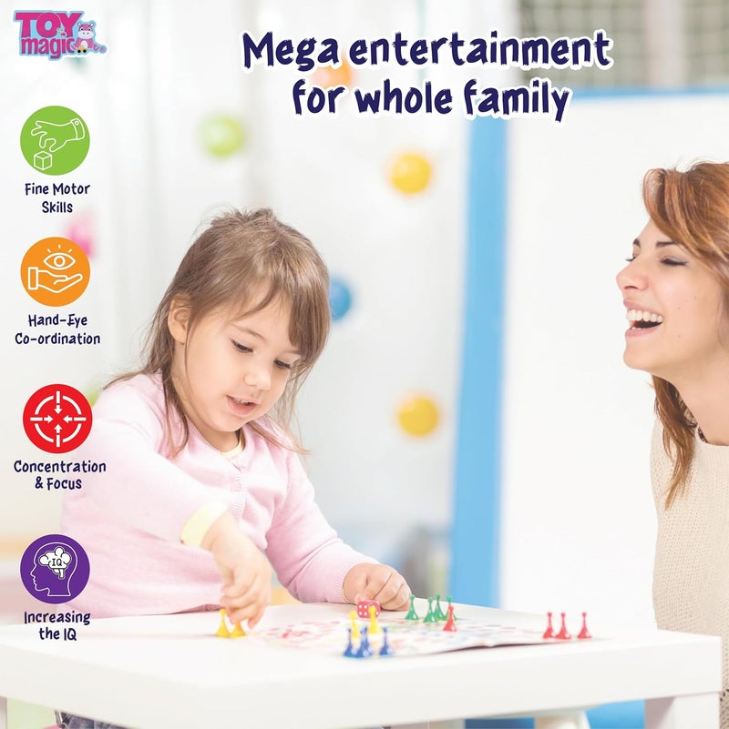 ToyMagic 50-in-1 Classic Board Game Set|Includes Chess,Checkers,Snakes & Ladders,Ludo,Sapsidi|Ultimate Collection of Fun & Educational Games for Family|Indoor Board Games for All Age Group,Multicolor - Image 4