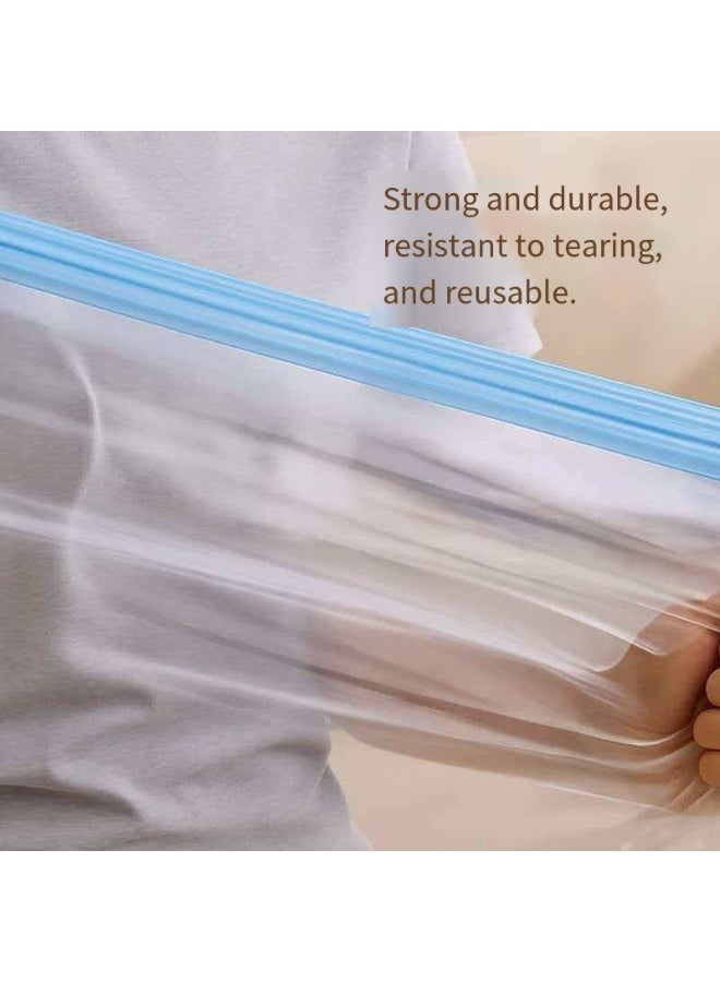2 Large 2 Medium 2 Small Set Roll-Up No-Pump Travel Storage Bags, Clear Clothes Vacuum Compression Bags Waterproof Luggage Organizer Pouches - Image 3