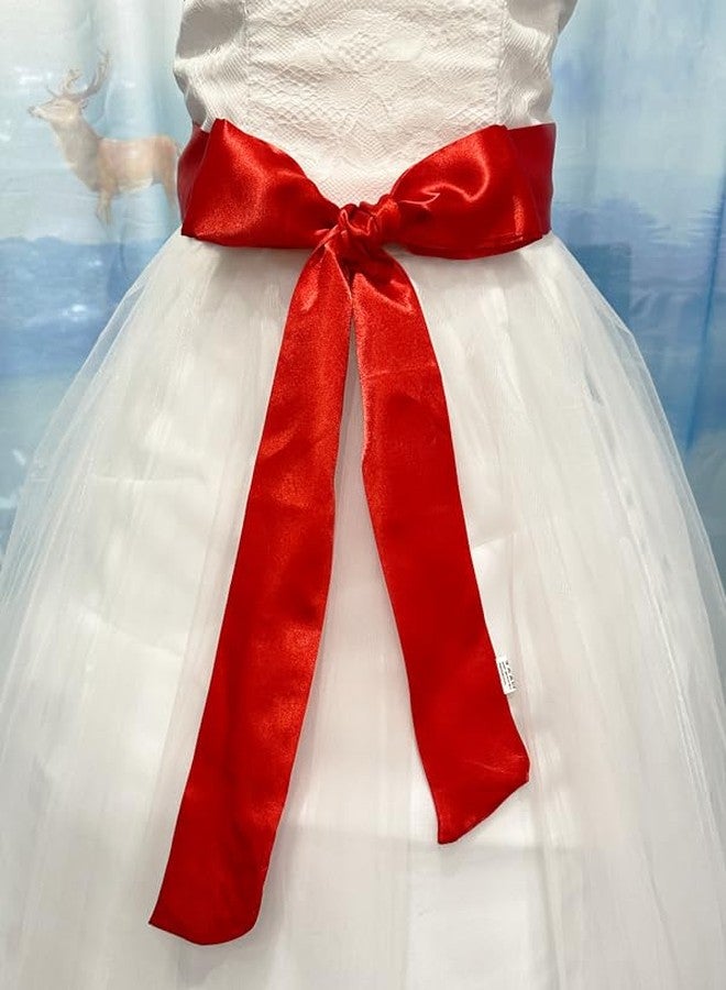 Backgarden Red Women 200cm Long Satin Sash Belts for Wedding Bridal Bridesmaid Dress Accessories - Image 3