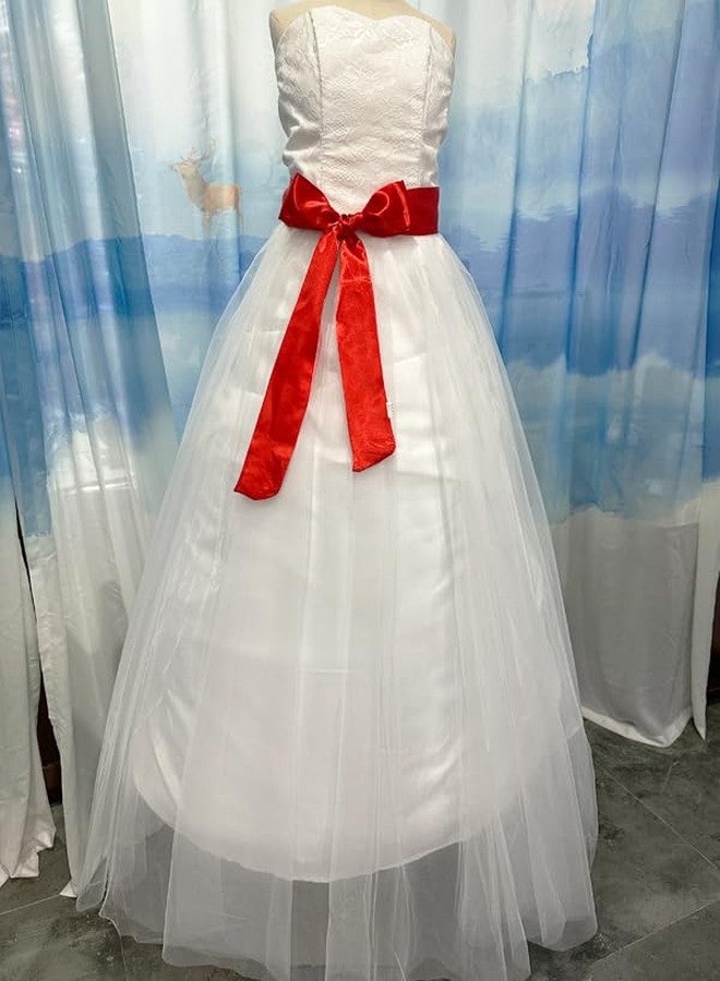 Backgarden Red Women 200cm Long Satin Sash Belts for Wedding Bridal Bridesmaid Dress Accessories - Image 5
