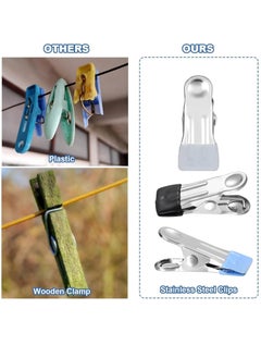 RATSAW 30Pcs Clothes Pegs Stainless Steel Laundry Pegs Clothes Pins for Socks and Underwear and Food and Sealing and Photos  - Image 3