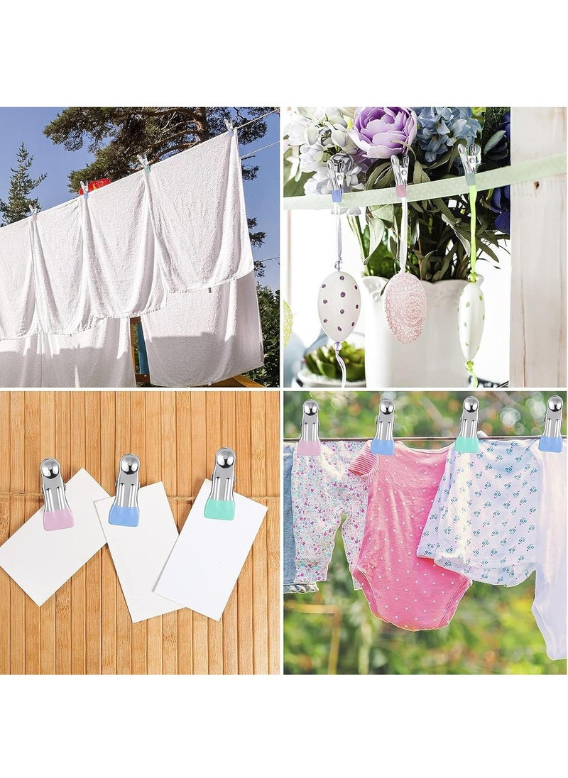 RATSAW 30Pcs Clothes Pegs Stainless Steel Laundry Pegs Clothes Pins for Socks and Underwear and Food and Sealing and Photos  - Image 5