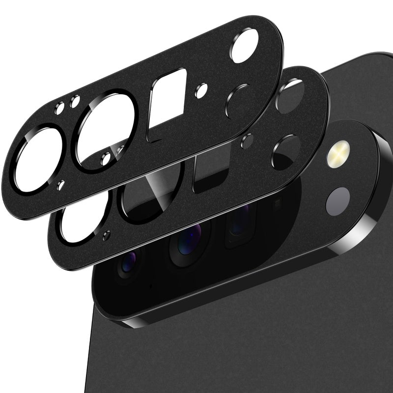 YWXTW Camera Lens Screen Protector for Google Pixel 10 Pro XL [Not for 10 Pro], Premium Metal Precise Cutouts Tempered Glass High Definition Anti-Scratch Camera Cover Accessories Matte Black 2 Pack - Image 1
