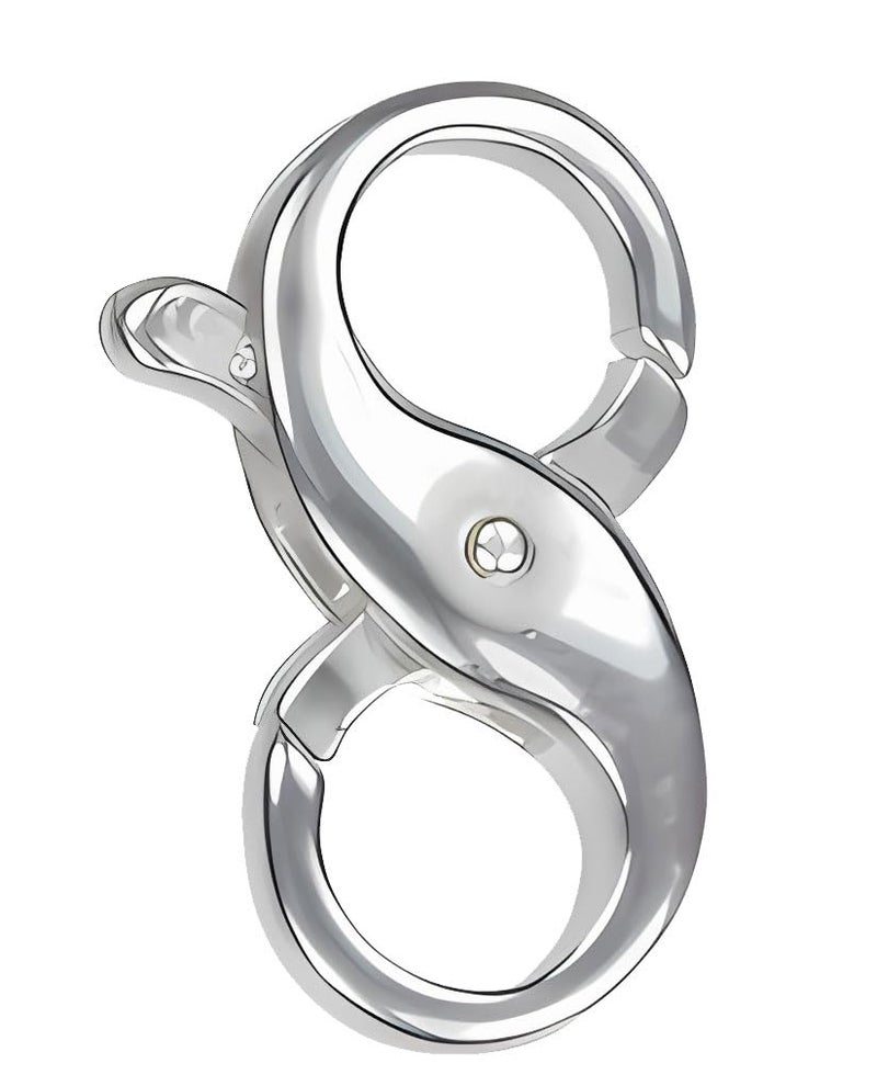 Double Opening Sterling Silver Infinity Figure Eight Lobster Clasp Very Small 11mm x 5mm FigureEight Design Double Interchangeable Clasp with Secure Closure  SKU j4648