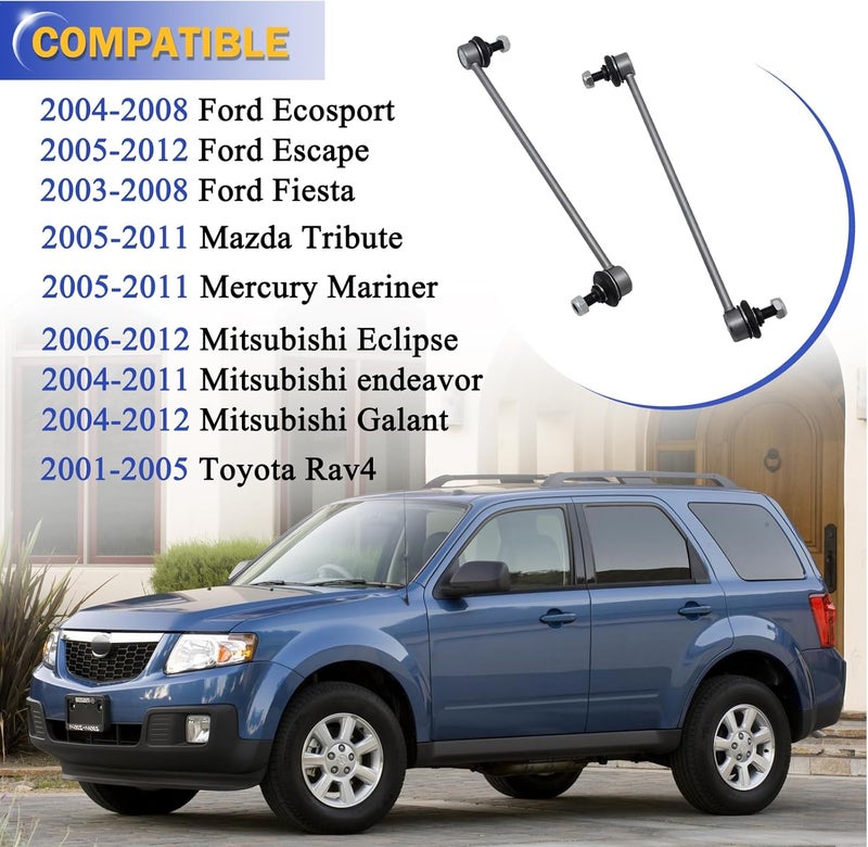 X4XZ روابط شريط الاستقرار من سبائك الزنك والنيكل لفورد إسكيب 2005-2012 / مازدا تريبيوت 2005-2011 / ميركوري مارينر 2005-2011 / تويوتا RAV4 2001-2005 / ميتسوبيشي إكليبس إنديفور جالانت 2006-2012 K80296 - Image 2
