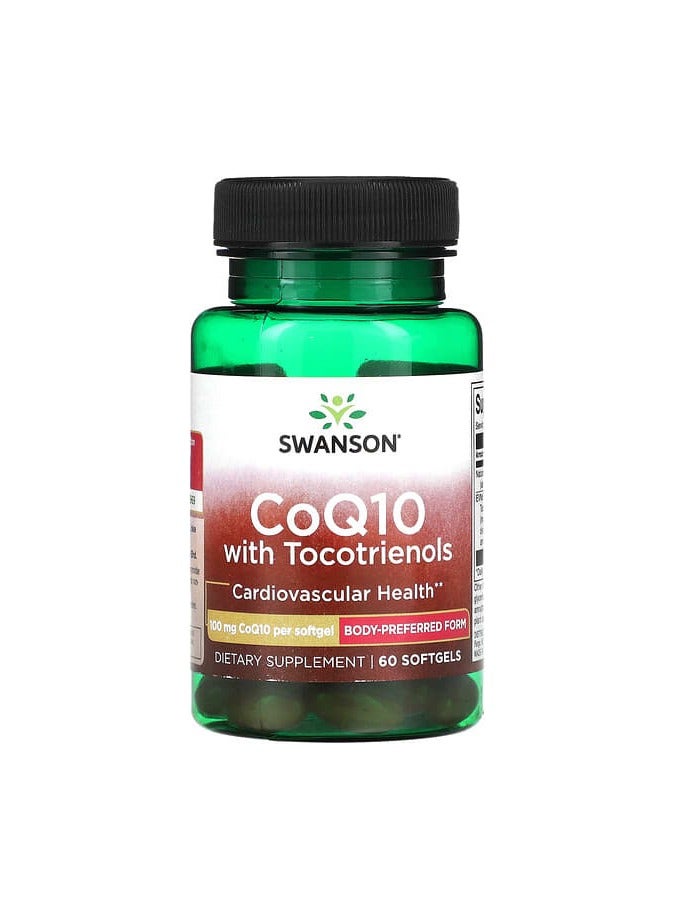 SWANSON CoQ10 with Tocotrienols, 100 mg, 60 Softgels