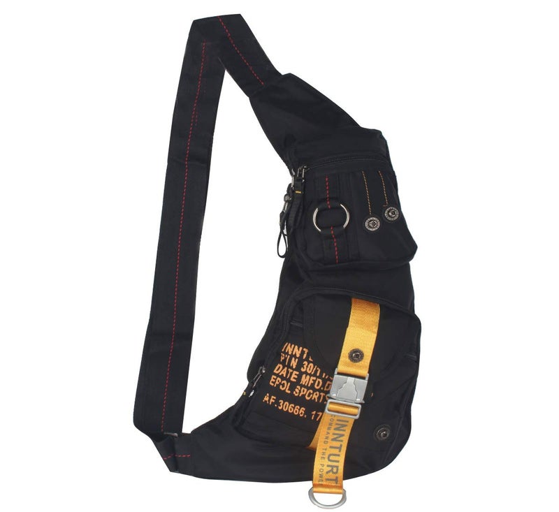 Innturt Nylon Sling Chest Bag Daypack Bicycle Travel Gym Backpack for Women Men Black - Image 1