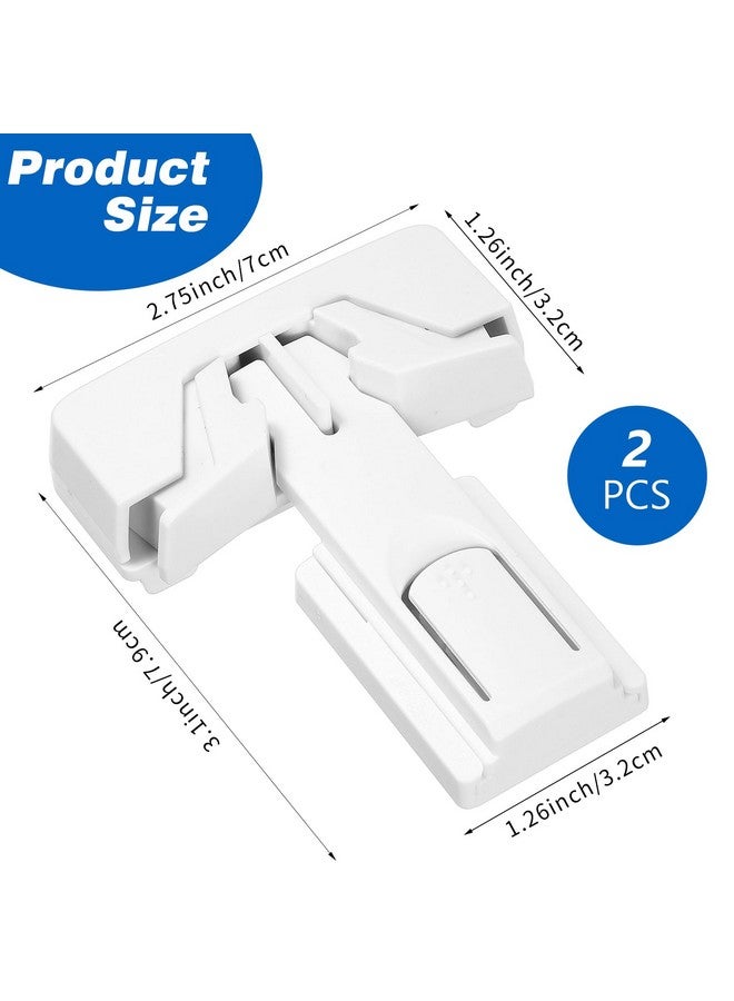 Bremorou 2 Pack Freezer Door Latches Refrigerator Lock Freezer Lock for Upright Freezer Refrigerator Fridge Freezer Door Lock Proof Refrigerator Lock Baby Safety Fridge Door Latch Locks (White) - Image 2