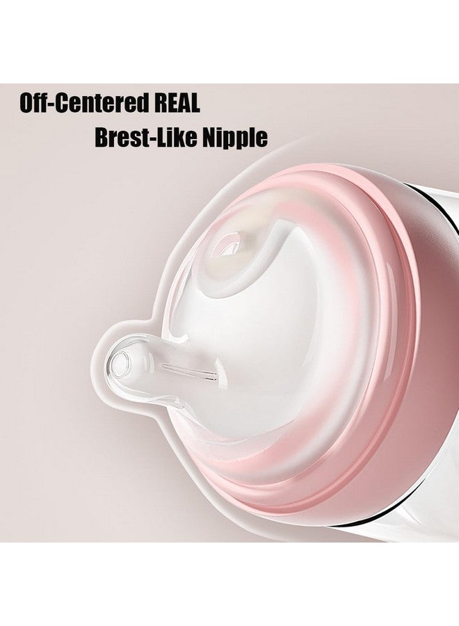 oberni PP Baby Bottles, Anti Colic Breastfeeding Bottles with Natural Response Nipples, Wide Neck Slow Flow Baby Bottle for Babies, Newborn,0-6 Months, BPA Free-Off-Centered Nipple (5 Ounce, Blue, PP) - Image 3