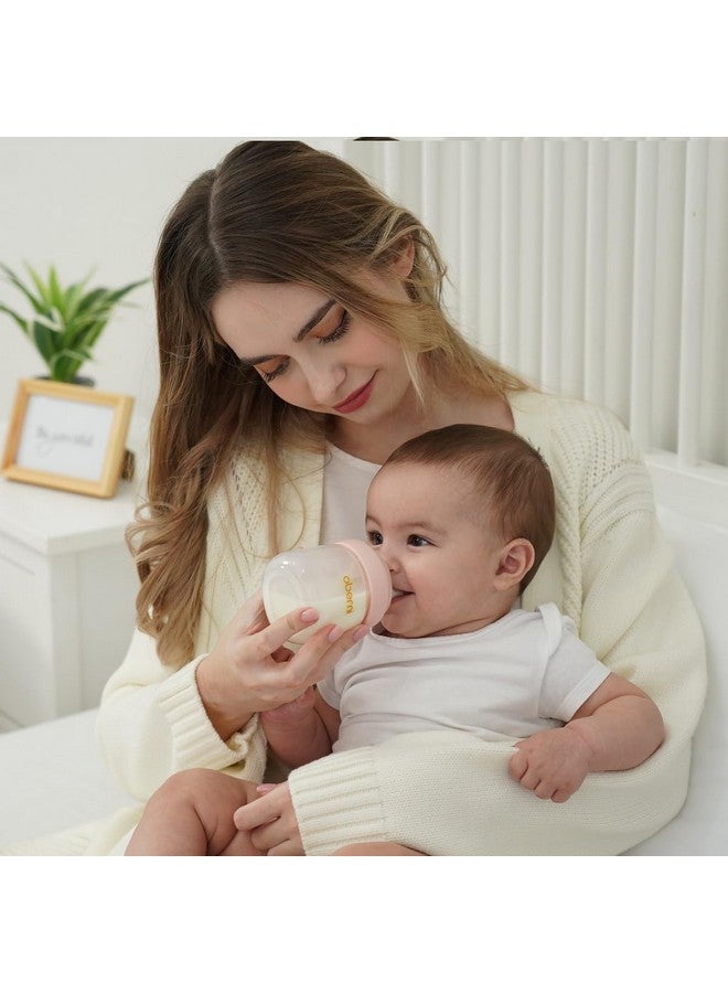 oberni PP Baby Bottles, Anti Colic Breastfeeding Bottles with Natural Response Nipples, Wide Neck Slow Flow Baby Bottle for Babies, Newborn,0-6 Months, BPA Free-Off-Centered Nipple (5 Ounce, Blue, PP) - Image 1