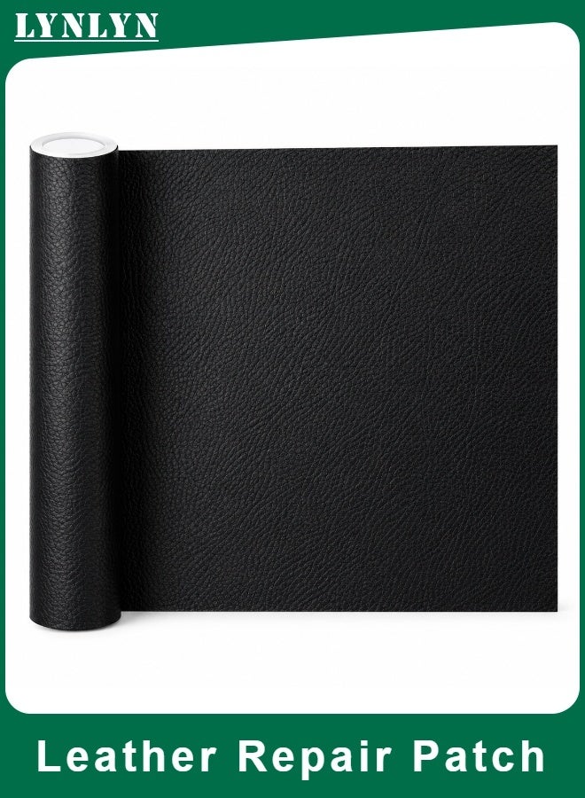 LYNLYN Leather Repair Patch, Black Self Adhesive Leather Look Repair Tape, Peel And Stick Sofa Car Seat Chair Handbag Repair Patch, Cuttable Upholstery Repair Sheet - Image 1