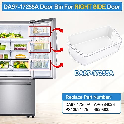 Alvar [2 PACK] UPGRADED DA97-17255A Refrigerator Door Bin Compatible with Samsung Refrigerator Door Shelf Replacement, Right Fridge Door Shelf Parts AP6784023, RF265BEAESG, RF265BEAESR, RF262BEAESR Door Bin - Image 4
