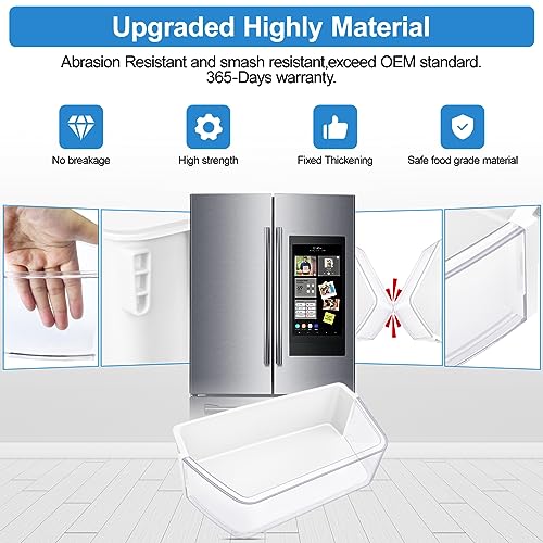 Alvar [2 PACK] UPGRADED DA97-17255A Refrigerator Door Bin Compatible with Samsung Refrigerator Door Shelf Replacement, Right Fridge Door Shelf Parts AP6784023, RF265BEAESG, RF265BEAESR, RF262BEAESR Door Bin - Image 2