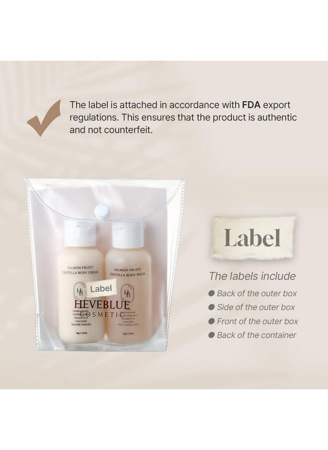 HEVEBLUE HEVEBLUE Salmon Fruity Centella Body Travel Kit - Body Cream & Body Wash Set, Gift Set, Sensitive Skin, Korean Bodycare, Hypoallergenic, Allergen-free Fragrance, Salmon PDRN, K-Beauty  - Image 2