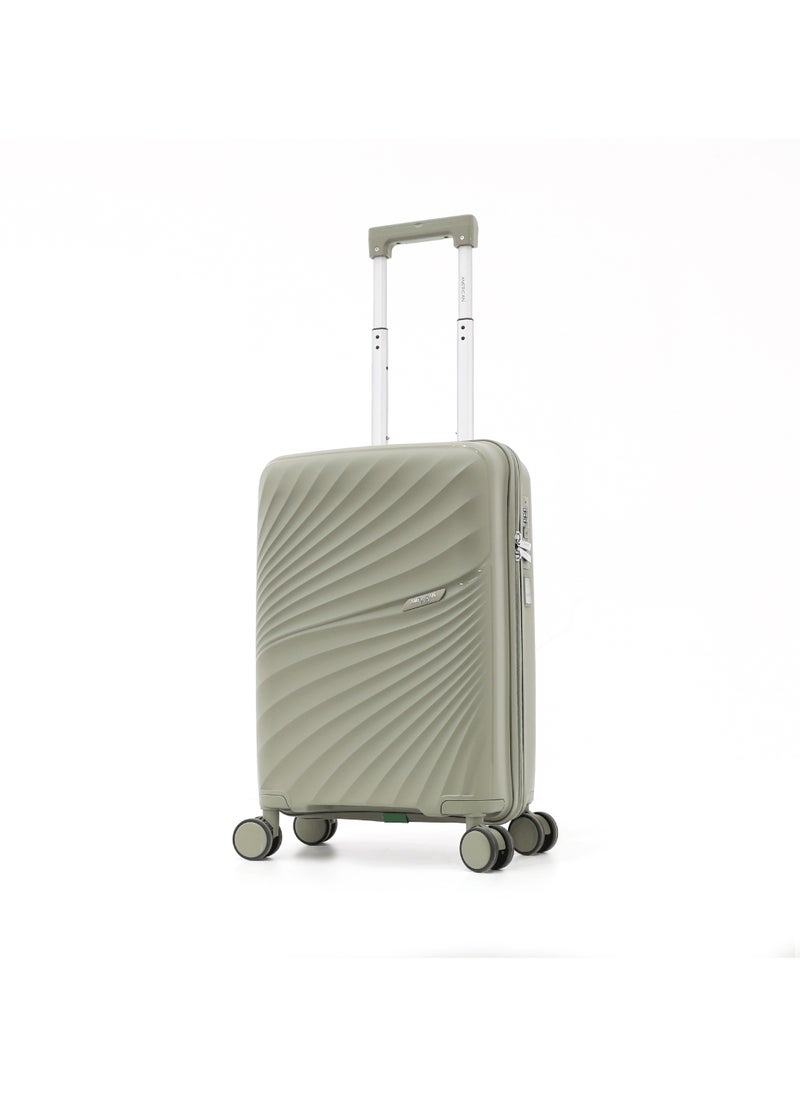 AMERICAN FLYER Unbreakable Hardshell PP Luggage Trolley Bag 20 inch Cabin Size With Double Spinner Wheels,Olive  - Image 1