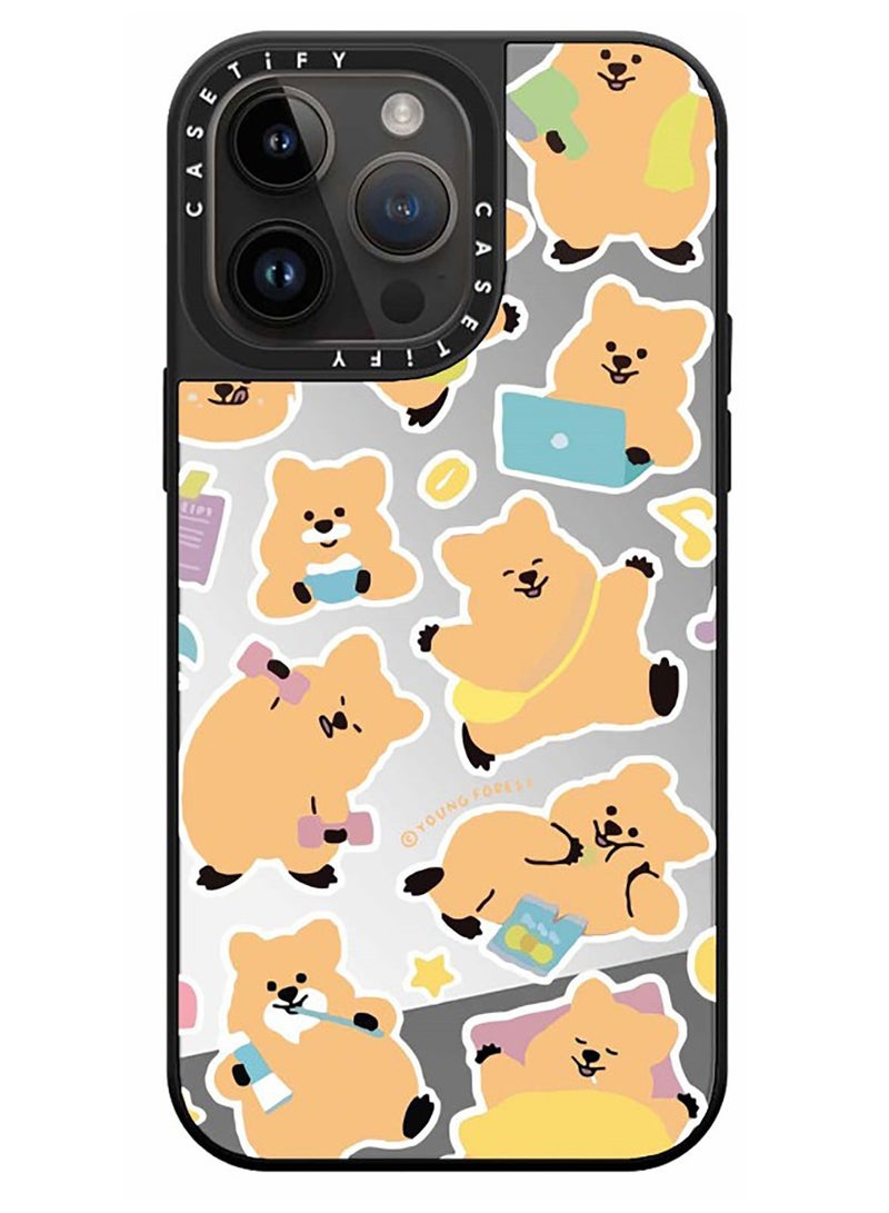 Casetify For iPhone 15 Pro Max Case Korean Little Brown Bear Magnetic Adsorption Phone Cover - Mirror Face - Image 1