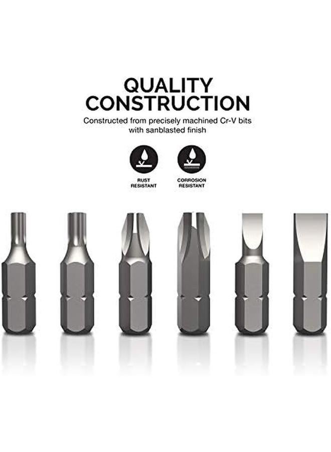 10048A Security Bit Set 100 Piece Set Cr V Steel 1 4 Inch Adapters Phillips Slotted Hex Torx Star Tamperproof Pozi Square Spanner Torque Tri Wing Clutch Spline Wing Nut Security Torx Bit Set - Image 2