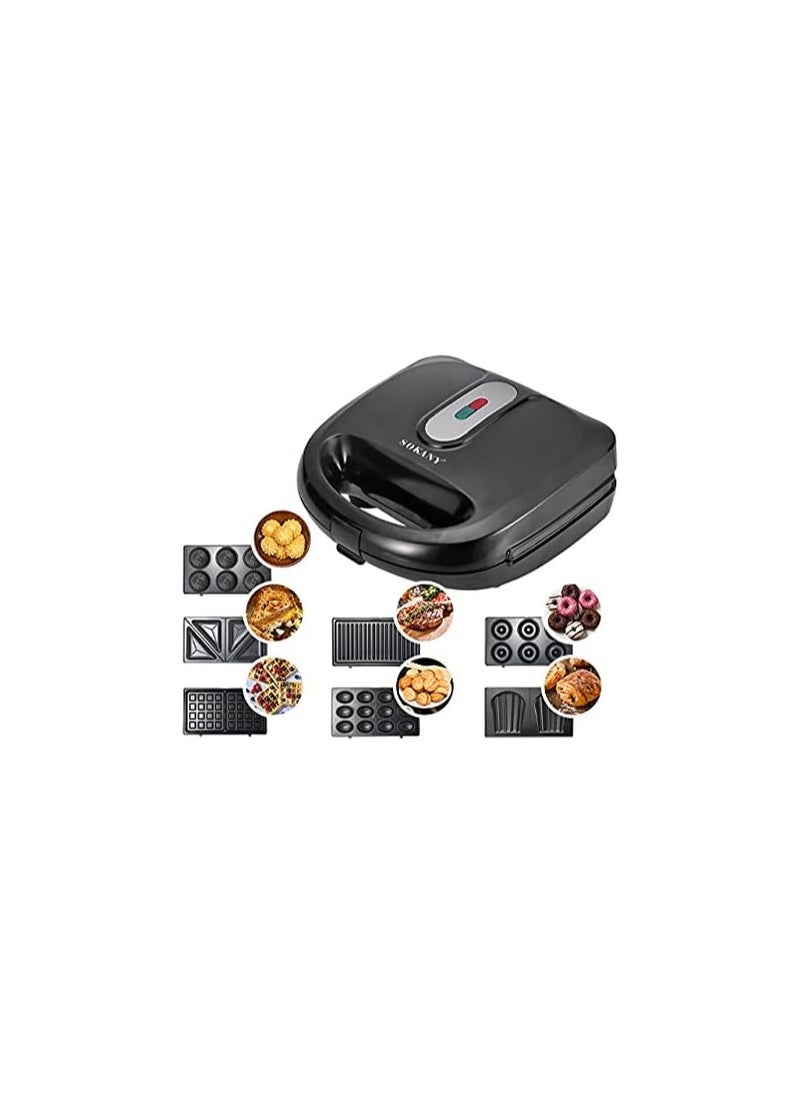 sokany - Sokany 7 in 1 Electric Sandwich and Waffle Maker, with 7 versatile molds - Image 1