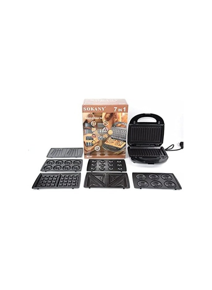 sokany - Sokany 7 in 1 Electric Sandwich and Waffle Maker, with 7 versatile molds - Image 1