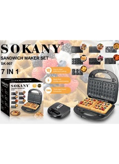 Sokany 7 in 1 Electric Sandwich and Waffle Maker, with 7 versatile molds