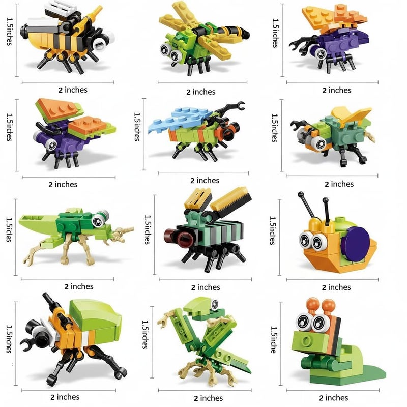 BRICHBROW Party Favors for Kids - 12 Pack Animals Building Blocks for Goodie Bags Stocking Stuffers Classroom Prizes Birthday Gifts Toy Building Sets for Kids 6-12yrs - Image 5