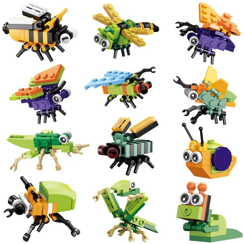 BRICHBROW Party Favors for Kids - 12 Pack Animals Building Blocks for Goodie Bags Stocking Stuffers Classroom Prizes Birthday Gifts Toy Building Sets for Kids 6-12yrs - Image 1