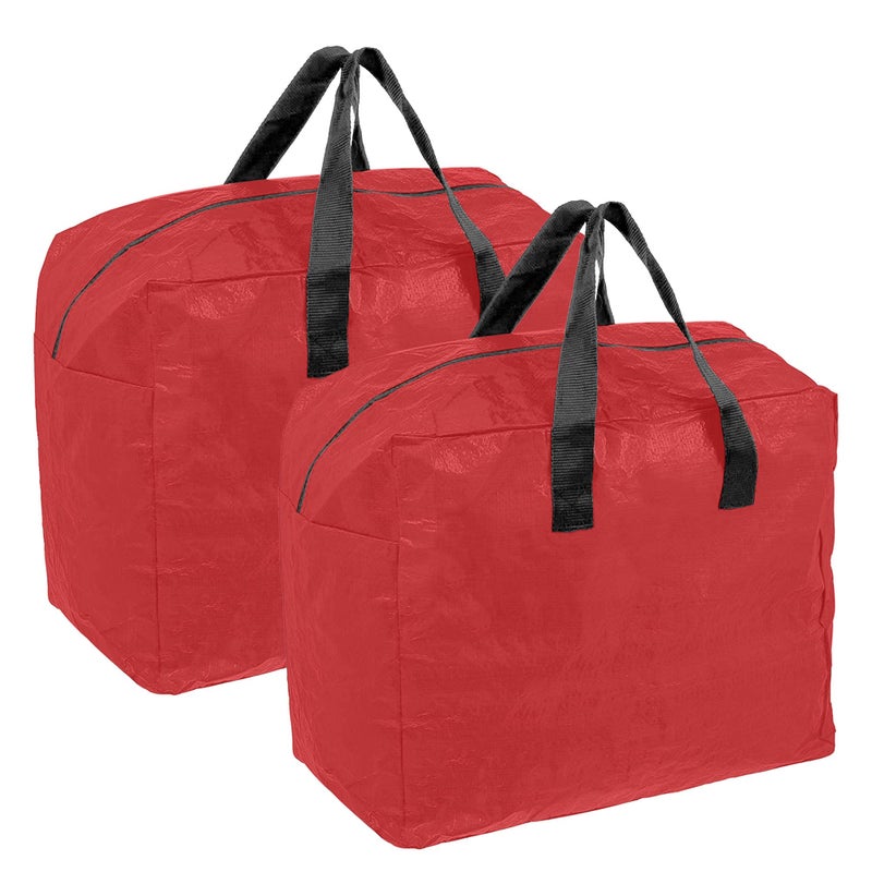 Ram 2 X RED Large Christmas Tree Decoration Baubles Tinsel Storage Decoration Bags