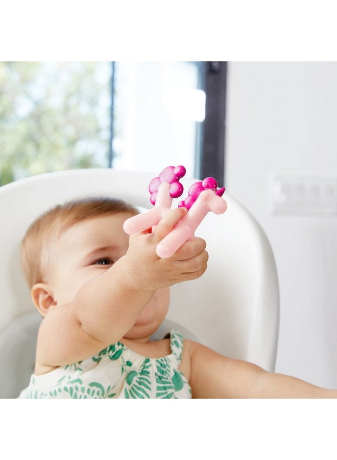 بون عضاضة أطفال من السيليكون على شكل يونيكورن من بون برانس - ألعاب أسنان آمنة للأطفال في غسالة الأطباق - تخفيف ألم التسنين للأطفال - منتجات أطفال مصنوعة بدون مادة BPA أو PVC - وردية - Image 3